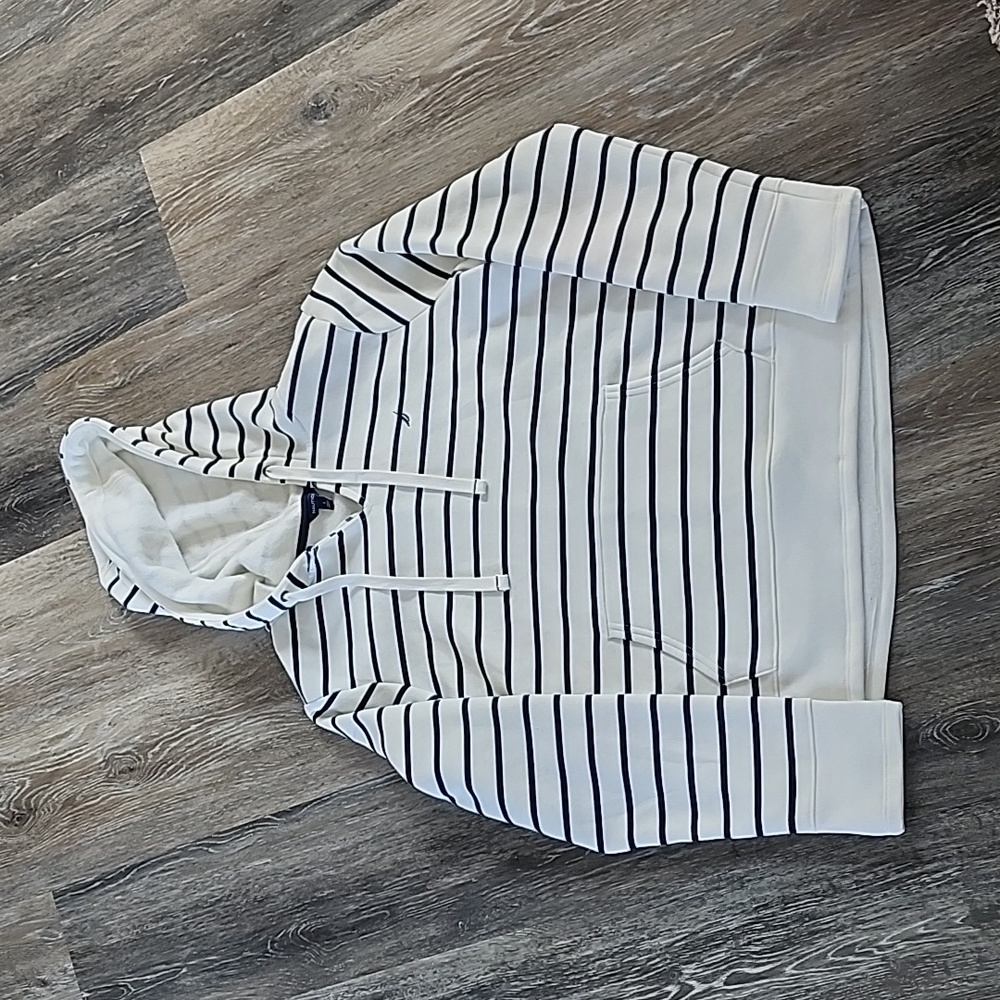 White and blue stripe nautica sweatshirt size small